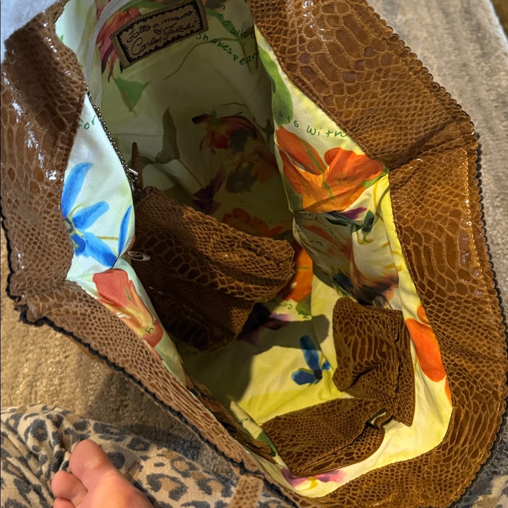 Carlos Falchi Vegan Python Tote Bag - image 6